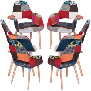 RegalosMiguel Pack 6 Sillas Trone Patchwork