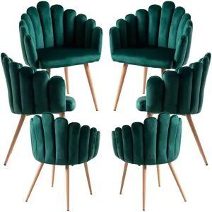 RegalosMiguel Pack 6 Sillones Main Terciopelo - Verde