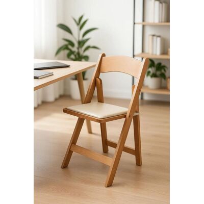 RegalosMiguel Pack 4 Sillas Plegables Wala Madera para Escritorio y Comedor - Madera Natural RegalosMiguel Pack 4 Sillas Plegables Wala Madera para Escritorio y Comedor - Madera Natural