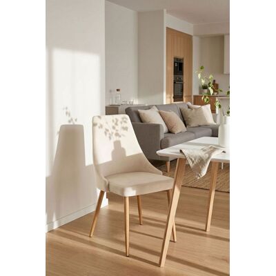 Silla Beige de Acero y Madera de Miguel - Silla de Comedor Silla Beige de Acero y Madera de Miguel - Silla de Comedor