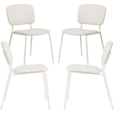 RegalosMiguel Pack 4 Sillas Lunik Tela - Blanco RegalosMiguel Pack 4 Sillas Lunik Tela - Blanco