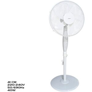 RegalosMiguel Ventilador de pie Blanco 45W