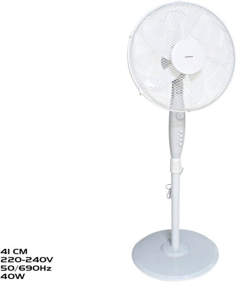 RegalosMiguel Ventilador de pie Blanco 45W