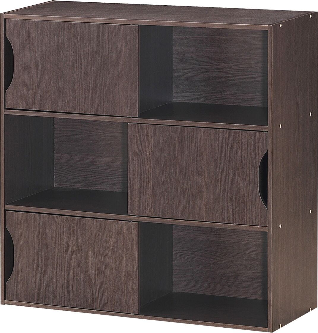Costway Estante con 3 Repisas y 3 Puertas con Diseño Multifuncional para Salón Cuarto de los Niños Oficina Marrón 78 x 30 x 78 cm Costway Estante con 3 Repisas y 3 Puertas con Diseño Multifuncional para Salón Cuarto de los Niños Oficina Marrón 78 x 30 x 78 cm