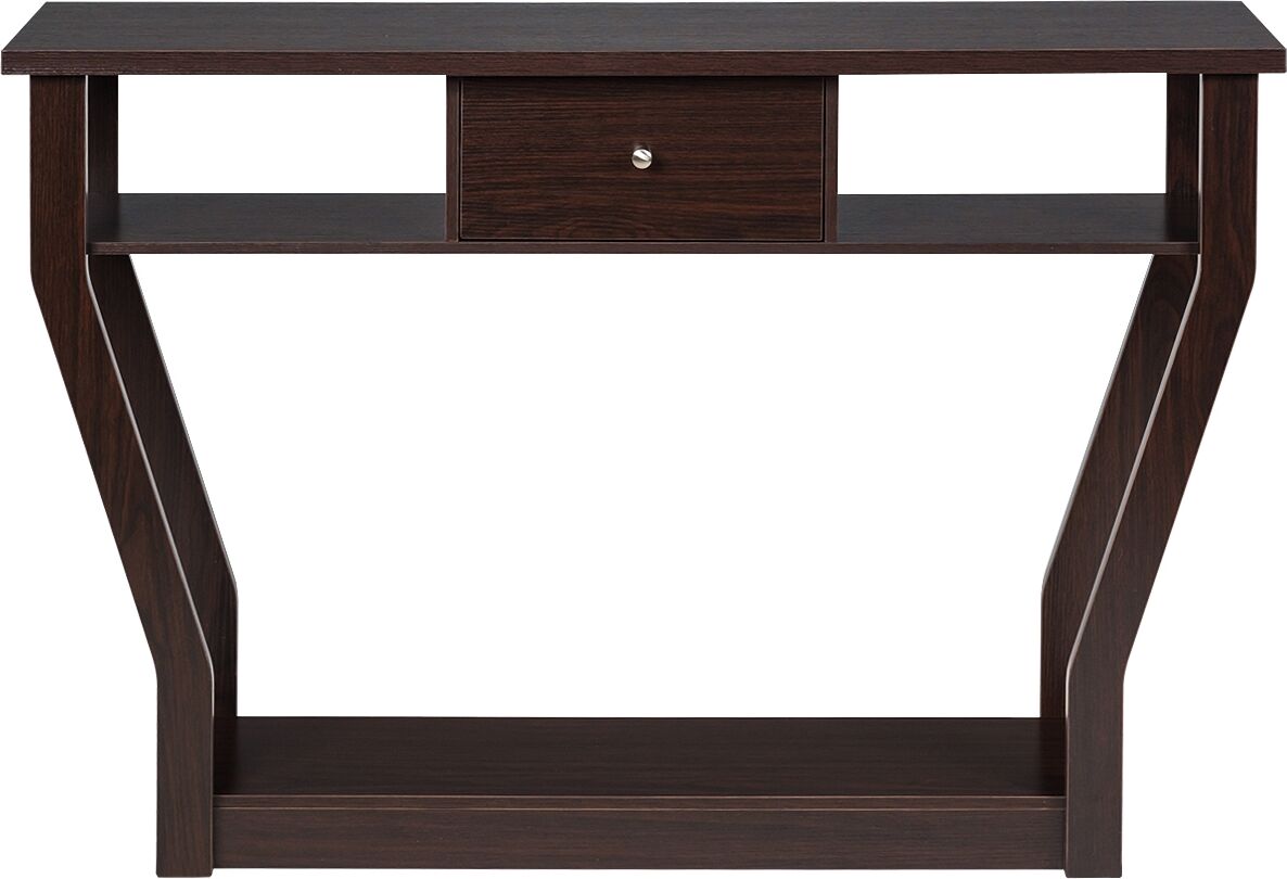 Costway Mesa con Cajón y Repisa Mesa Moderna con 3 Repisas para Entrada Salón Dormitorio Estudio Oficina Marrón 120 x 30 x 81 cm Costway Mesa con Cajón y Repisa Mesa Moderna con 3 Repisas para Entrada Salón Dormitorio Estudio Oficina Marrón 120 x 30 x 81 cm