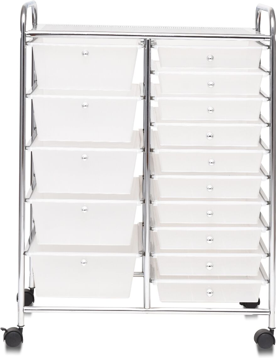 Costway Carrito Auxiliar Almacenamiento 15 Cajones Ruedas Estructura Metálica Carro Organizador 62 5 x 37 x 87 cm Claro Costway Carrito Auxiliar Almacenamiento 15 Cajones Ruedas Estructura Metálica Carro Organizador 62 5 x 37 x 87 cm Claro