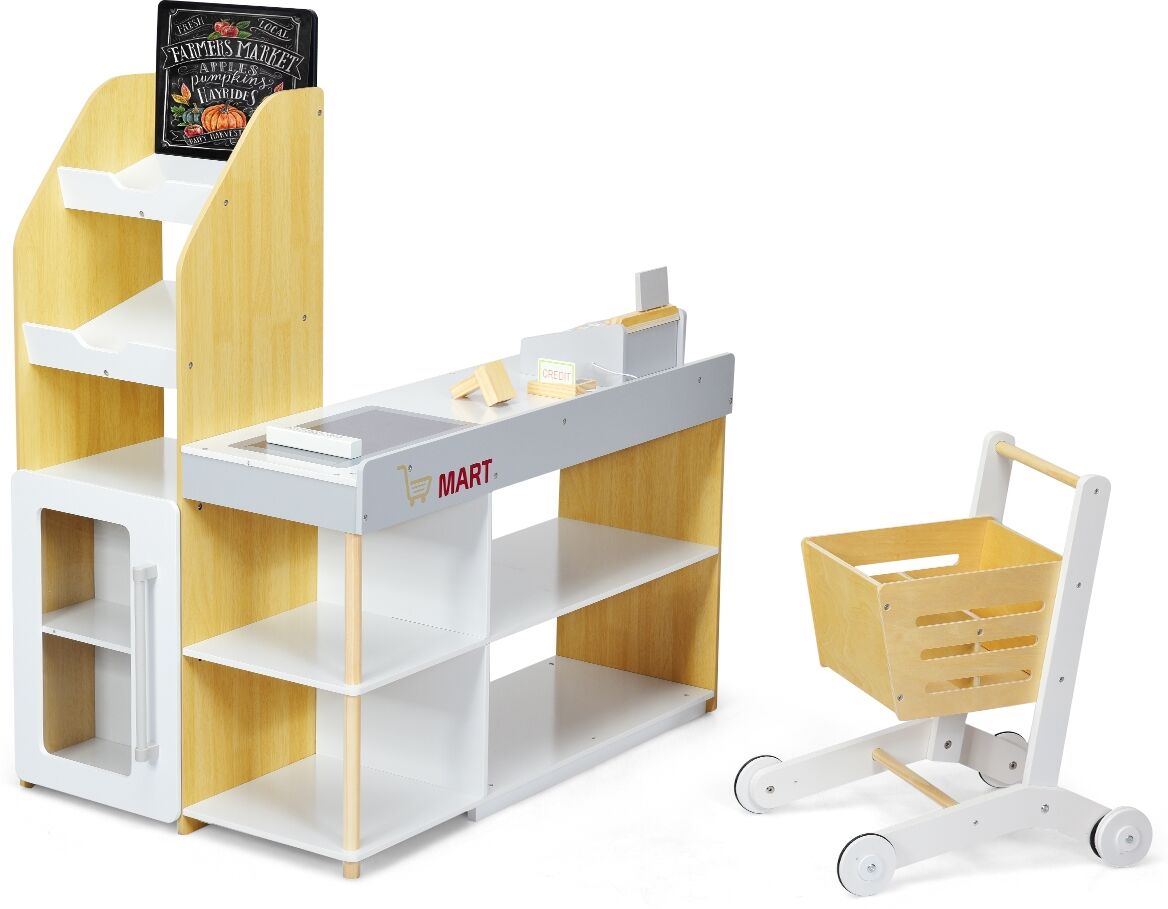 Costway Supermercado Juguete con Carro de la Compra y Caja Registradora con Lector de Código de Barras Multicolor 90 x 62 x 111 cm Costway Supermercado Juguete con Carro de la Compra y Caja Registradora con Lector de Código de Barras Multicolor 90 x 62 x 111 cm