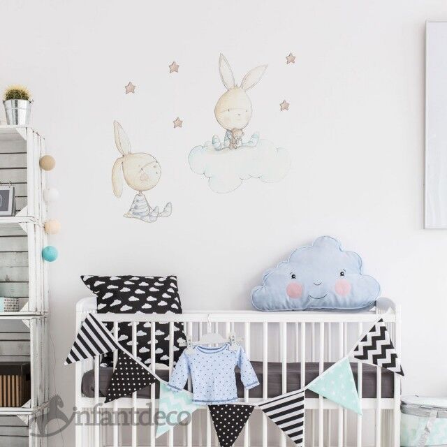 Vinilo infantil 'Conejitos en nube' Vinilo infantil 'Conejitos en nube'