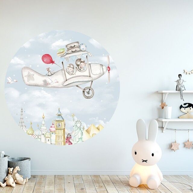 imda Vinilo infantil "Hermanos surcando el cielo" (Vinilos: Diámetro de 100cm) imda Vinilo infantil "Hermanos surcando el cielo" (Vinilos: Diámetro de 100cm)