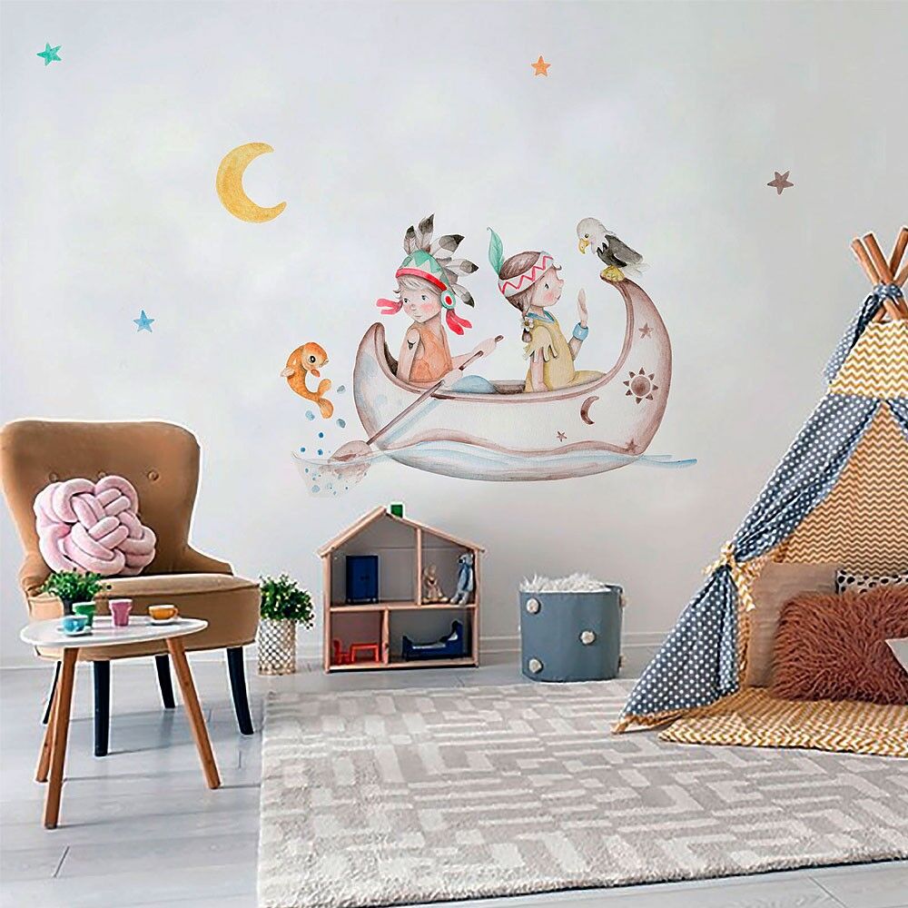 imda Vinilo infantil "Indios en canoa" (Vinilos: Talla L) imda Vinilo infantil "Indios en canoa" (Vinilos: Talla L)