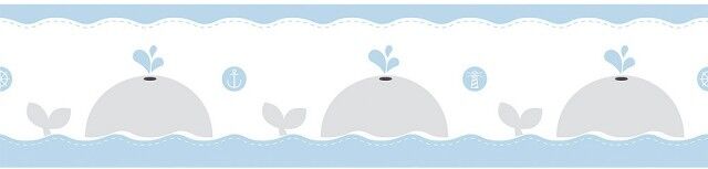 Candy Cenefa autoadhesiva Ballenas azul Candy Cenefa autoadhesiva Ballenas azul