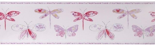 Cenefa autoadhesiva Libellule fucsia Cenefa autoadhesiva Libellule fucsia