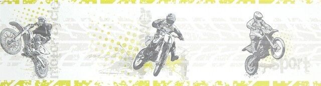 Cenefa autoadhesiva Motocross pistacho Cenefa autoadhesiva Motocross pistacho