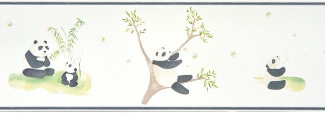 Panda Cenefa de papel pintado Panda Panda Cenefa de papel pintado Panda