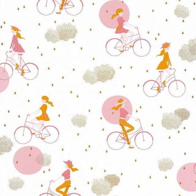 Papel pintado Bicicleta rosa Papel pintado Bicicleta rosa