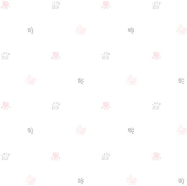 Candy Papel pintado infantil Huellas gris y rosa Candy Papel pintado infantil Huellas gris y rosa