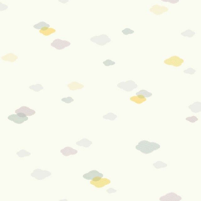 Papel pintado Nubes pistacho, azul vintage y gris Papel pintado Nubes pistacho, azul vintage y gris