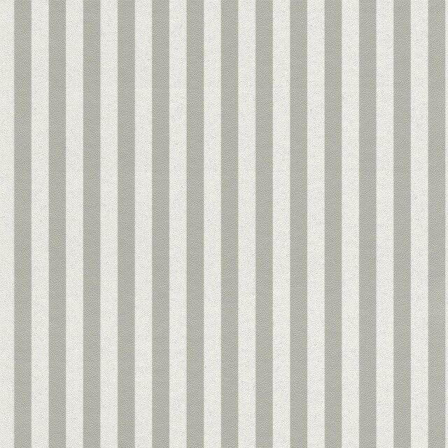 Papel pintado infantil Rayas media gris y blanco Papel pintado infantil Rayas media gris y blanco