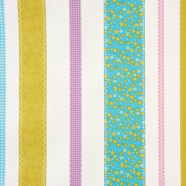 Papel pintado Rayas patchwork turquesa Papel pintado Rayas patchwork turquesa