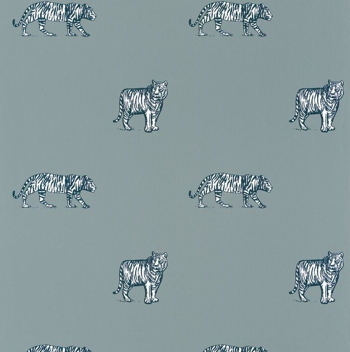 Papel pintado Nuestro Planeta Ojo del tigre Verde agua / Azul Noche Papel pintado Nuestro Planeta Ojo del tigre Verde agua / Azul Noche