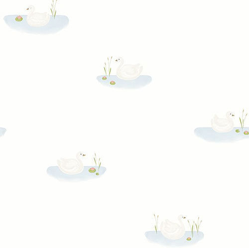 Papel pintado Cisnes azul Papel pintado Cisnes azul