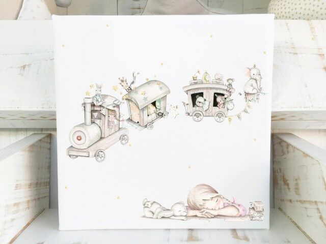 imda Cuadro infantil 'El Tren de los Sueños niña' (lienzos: Medida 40 x 40cm) imda Cuadro infantil 'El Tren de los Sueños niña' (lienzos: Medida 40 x 40cm)