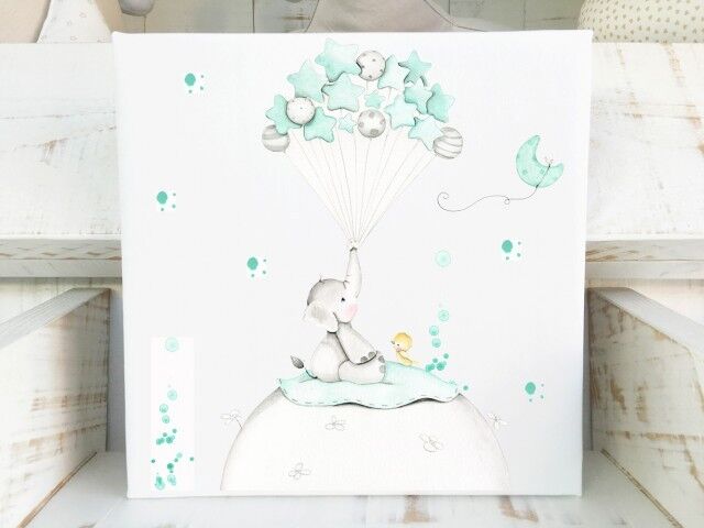 imda Cuadro infantil 'Elefantito II' (lienzos: Medida 30 x 40cm) imda Cuadro infantil 'Elefantito II' (lienzos: Medida 30 x 40cm)
