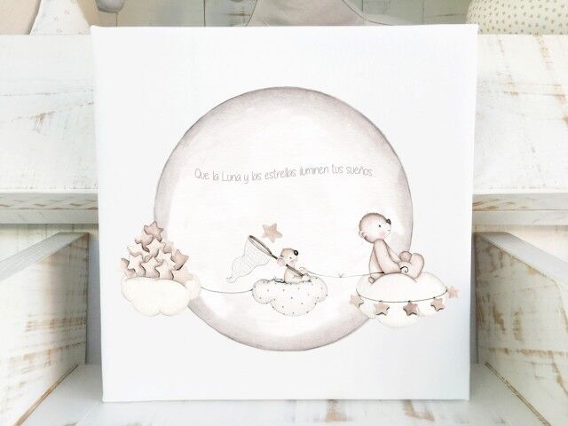 imda Cuadro infantil 'En busca de estrellas marrón' (lienzos: Medida 40 x 70cm) imda Cuadro infantil 'En busca de estrellas marrón' (lienzos: Medida 40 x 70cm)