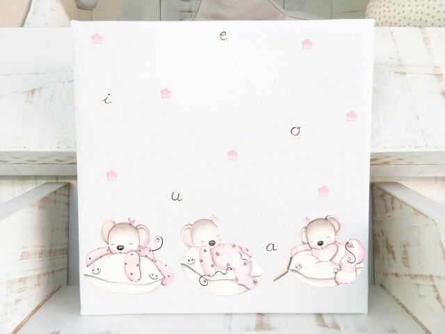 imda Cuadro infantil 'Ratitas sobre almohadas' (lienzos: Medida 30 x 30cm) imda Cuadro infantil 'Ratitas sobre almohadas' (lienzos: Medida 30 x 30cm)