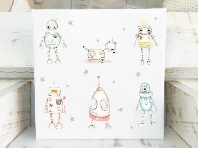 imda Cuadro infantil 'Robots' (lienzos: Medida 30 x 40cm) imda Cuadro infantil 'Robots' (lienzos: Medida 30 x 40cm)