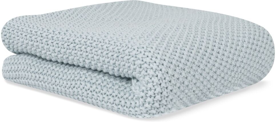 Manta de tricot azul empolvado Manta de tricot azul empolvado