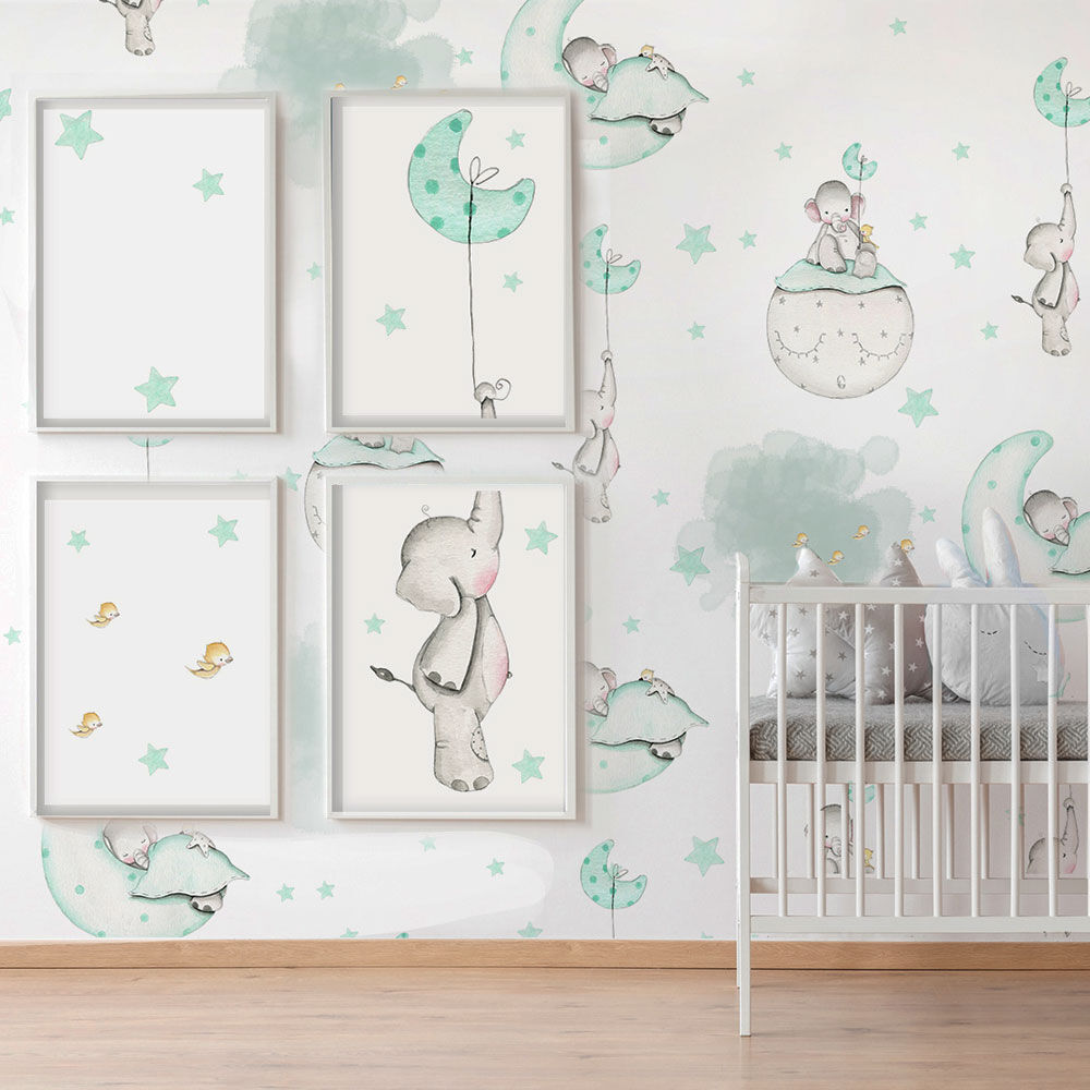 Pack de láminas decorativas 'Elefantito mint' Pack de láminas decorativas 'Elefantito mint'