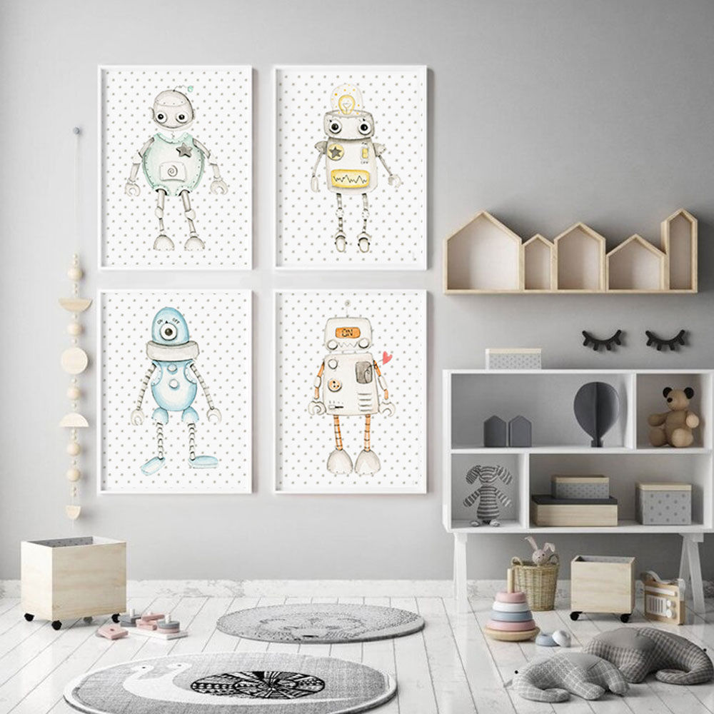 Pack de láminas decorativas 'Robots'