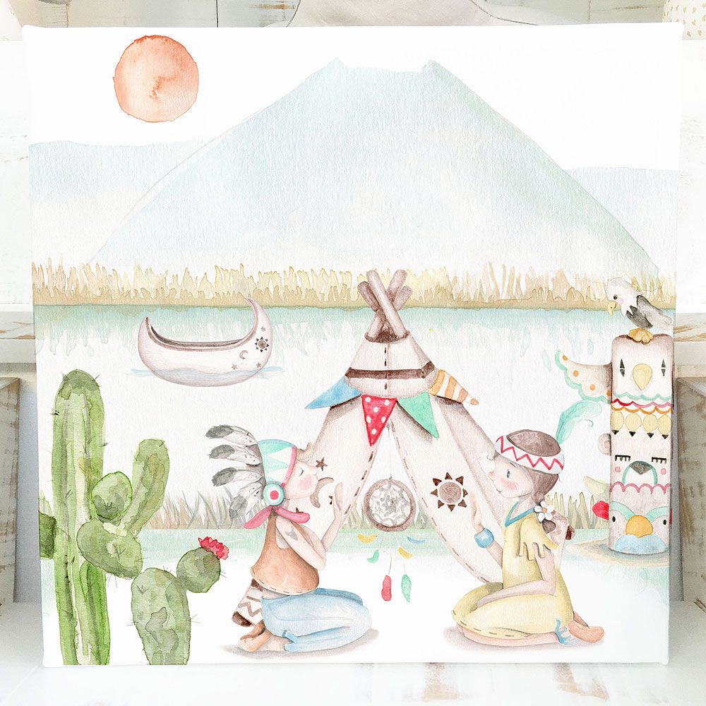 imda Cuadro infantil 'Indios' (lienzos: Medida 30 x 30cm) imda Cuadro infantil 'Indios' (lienzos: Medida 30 x 30cm)