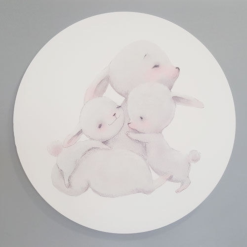 Placa redonda Bunny Boo Hug II Placa redonda Bunny Boo Hug II