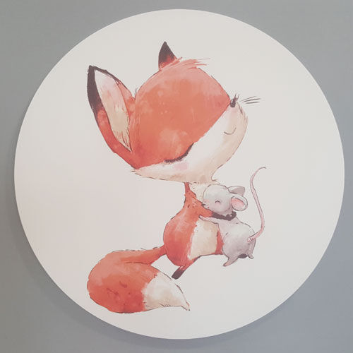 Placa redonda Fabulous Foxy Hug II Placa redonda Fabulous Foxy Hug II