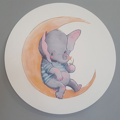 Placa redonda Moonlight Elephant Placa redonda Moonlight Elephant