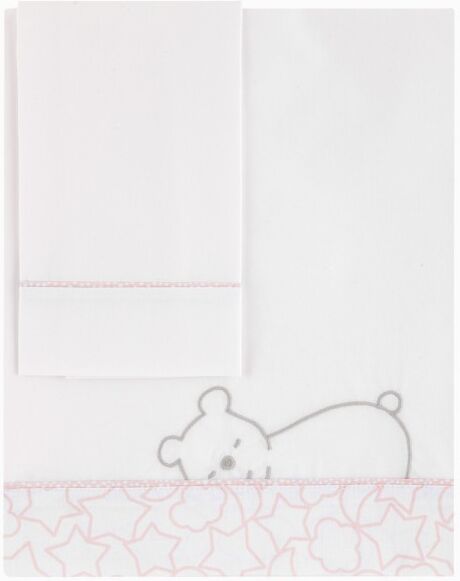 petit-praia Juego de sábanas Sueños rosa bordado (textil: Para minicuna de 50x80) petit-praia Juego de sábanas Sueños rosa bordado (textil: Para minicuna de 50x80)