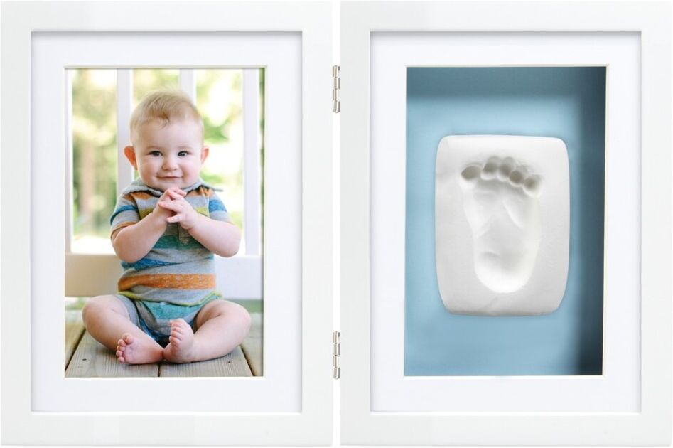 Marco de fotos con huella rosa/azul Marco de fotos con huella rosa/azul