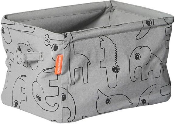 Cesta rectangular Deer Friends gris