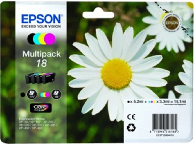 Epson Pack ahorro cartuchos de tinta original EPSON, 18, Margarita, C13T18064022, T1806