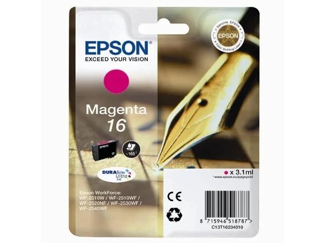Epson Cartucho de tinta original EPSON 16, Bolígrafo y crucigrama 3,1 ml , Magenta, C13T16234022, T1623