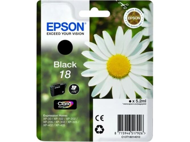 Epson Cartucho de tinta original EPSON, Tinta Claria Home, 18, Margarita 5,2 ml , Negro, C13T18014022, T1801