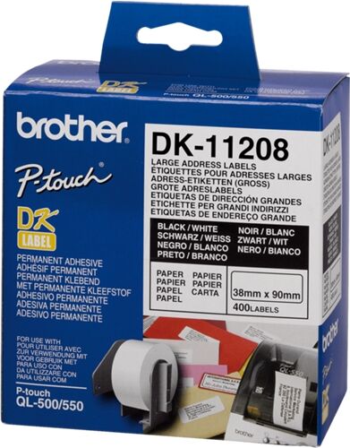 Brother Consumible Original Brother DK11208 Etiquetas precortadas de dirección grandes (papel térmico)