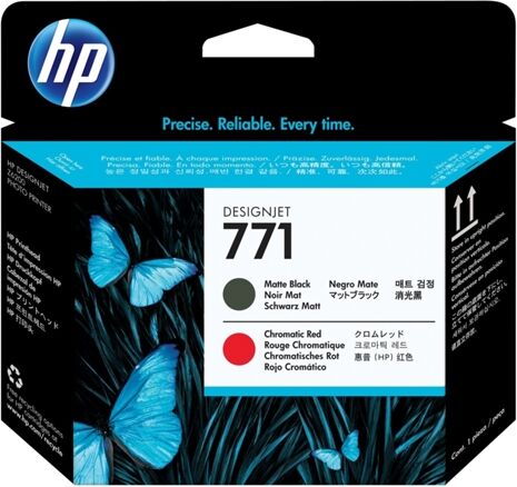 HP Cabezal de Impresión Original HP 771 Negro Mate / Rojo Cromático CE017A para DesignJet Z6200, Z6600 , Z6800 HP Cabezal de Impresión Original HP 771 Negro Mate / Rojo Cromático CE017A para DesignJet Z6200, Z6600 , Z6800