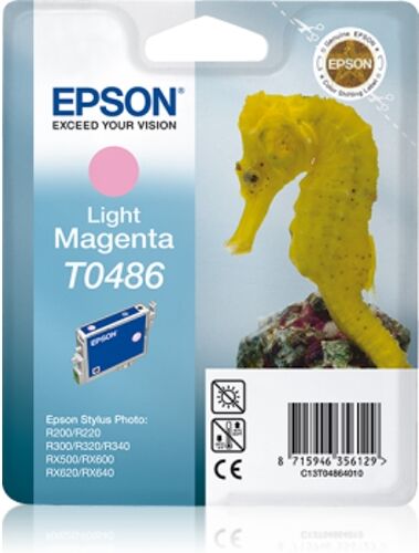 Epson Cartucho de tinta original EPSON, T0486, Caballito de mar 13 ml , Magenta claro, C13T04864010 Epson Cartucho de tinta original EPSON, T0486, Caballito de mar 13 ml , Magenta claro, C13T04864010