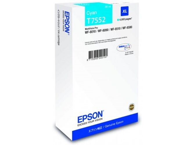 Epson Cartucho de tinta original EPSON, T7552 39 ml , Cian, XL, C13T755240