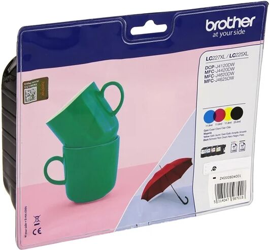 Brother Pack 4 cartuchos de tinta Original BROTHER LC227XL negro, cian, magenta y amarillo 1.200 páginas