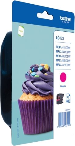 Brother Cartucho de tinta Original BROTHER LC123MBP Magenta 600 páginas Brother Cartucho de tinta Original BROTHER LC123MBP Magenta 600 páginas