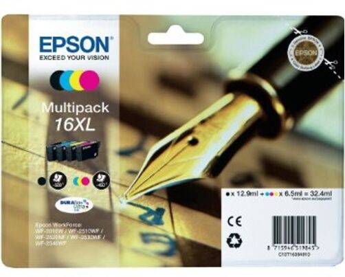 Epson Pack ahorro cartuchos de tinta original EPSON 16XL, Bolígrafo y crucigrama, C13T16364022, T1636 Epson Pack ahorro cartuchos de tinta original EPSON 16XL, Bolígrafo y crucigrama, C13T16364022, T1636